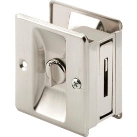 Prime-Line N 7239 Pocket Door Privacy Lock with Pull Satin Nickel N 7239