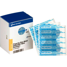 First Aid Only FAE-3040 SmartCompliance Refill Fingertip Metal Detectable Bandages Blue 20/Box FAE-3040