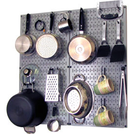 Wall Control Kitchen Pegboard Pack Storage & Organization Kit Gray/Black 32