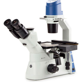 Euromex Inverted Trinocular Microscope w/ Mechanical Stage PLPH 10/20/40x EOX-2053-PLPH