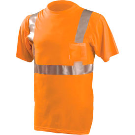 OccuNomix Standard Wicking T-Shirt W/ Pocket Class 2 ANSI Hi-Vis Orange 5XL LUX-SSETP2-O5X LUX-SSETP2-O5X