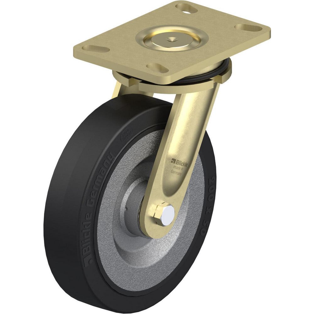 Top Plate Casters, Mount Type: Plate , Number of Wheels: 1.000 , Wheel Diameter (Inch): 8 , Wheel Material: Rubber , Wheel Width (Inch): 2  MPN:910520