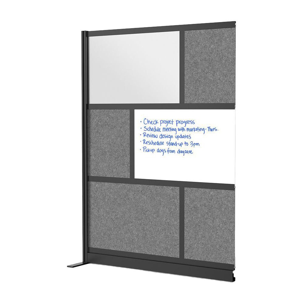 Office Cubicle Partitions, Office Cubicle Partition Type: Modular Wall Room Divider , Color: Black, Gray, White, Frosted , Material: Aluminum  MPN:MW-5370-XWCGB