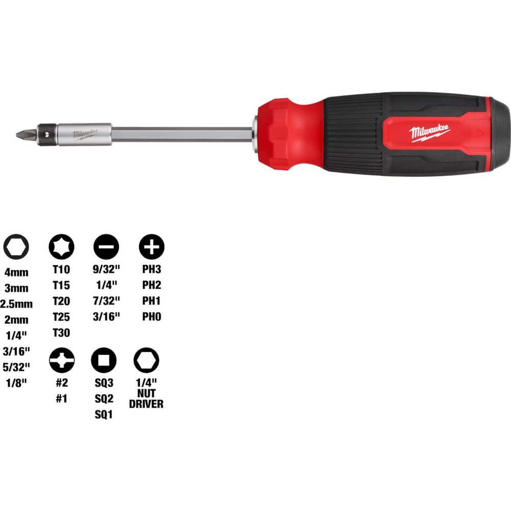 Bit Screwdrivers, Type: Multi-Bit Screwdriver , Tip Type: Multi , Drive Size (TXT): 1/4 , Torx Size: T10, T15, T20, T25  MPN:48-22-2901