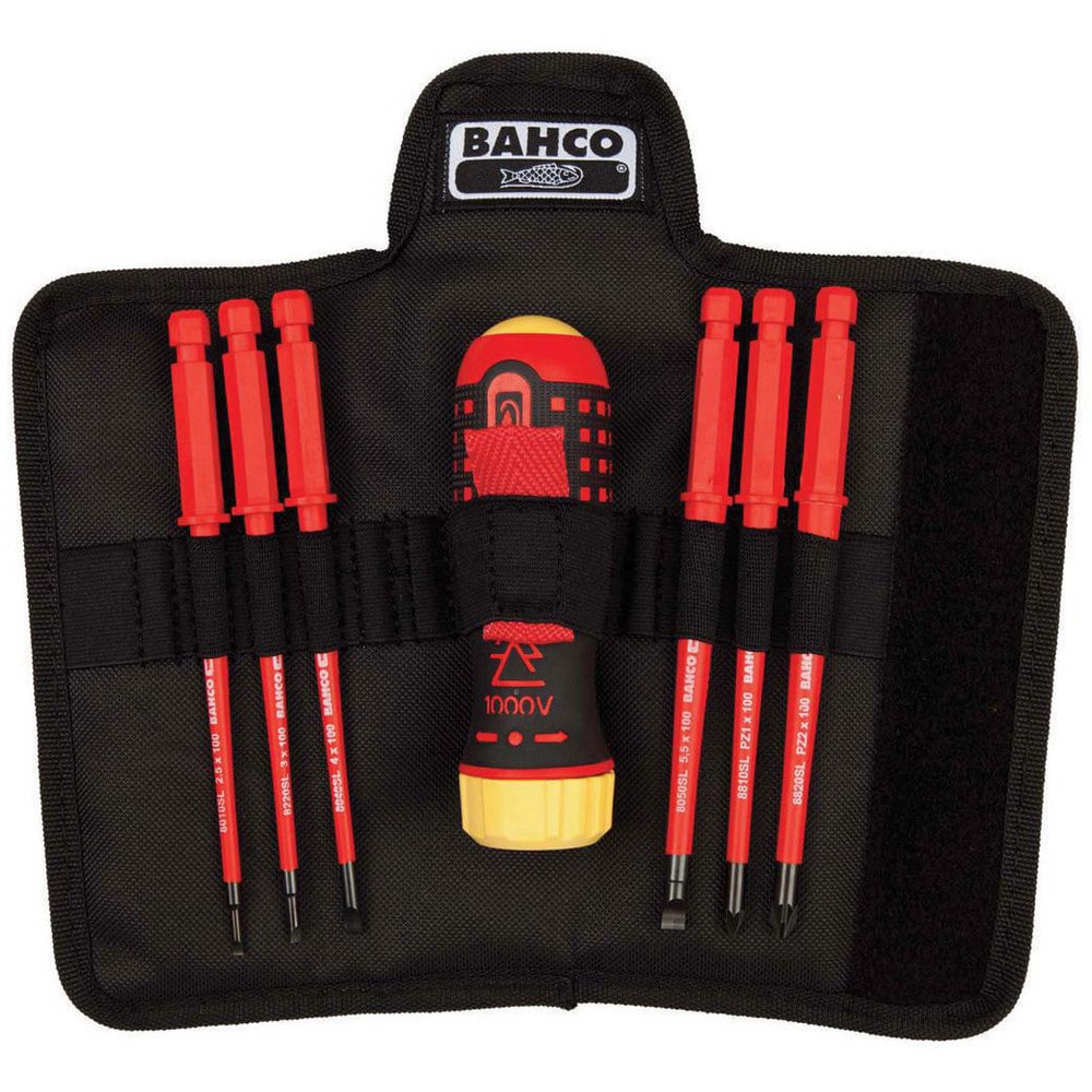 Screwdriver Sets, Screwdriver Types Included: Posidriv, Slotted , Container Type: Roll-Up Pouch , Tether Style: Not Tether Capable , Finish: Black Oxide  MPN:BAH808062