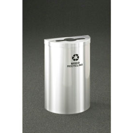 Glaro Recyclepro Recycling & Trash Can 16 Gallon Satin Aluminum M1899V-SA-SA-R