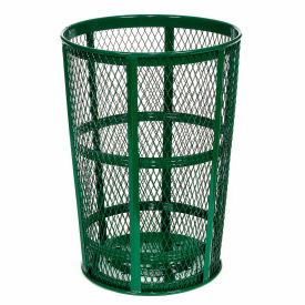 GoVets™ Outdoor Steel Mesh Corrosion Resistant Trash Can 48 Gallon Green 634GN237