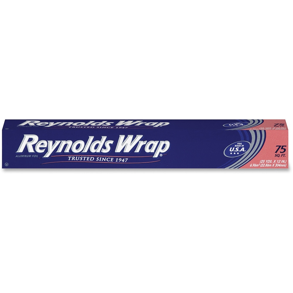 Reynolds Wrap Standard Aluminum Foil - 12in Width x 75 ft Length - Moisture Proof, Grease Proof, Odor Proof, Durable, Heat Resistant, Cold Resistant, Molded - Aluminum - Silver - 35 / Carton MPN:F28015CT