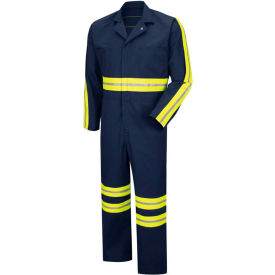 Red Kap® Enhanced Visibility Action Back Coverall Navy/Yellow Polyester/Cotton Regular 40