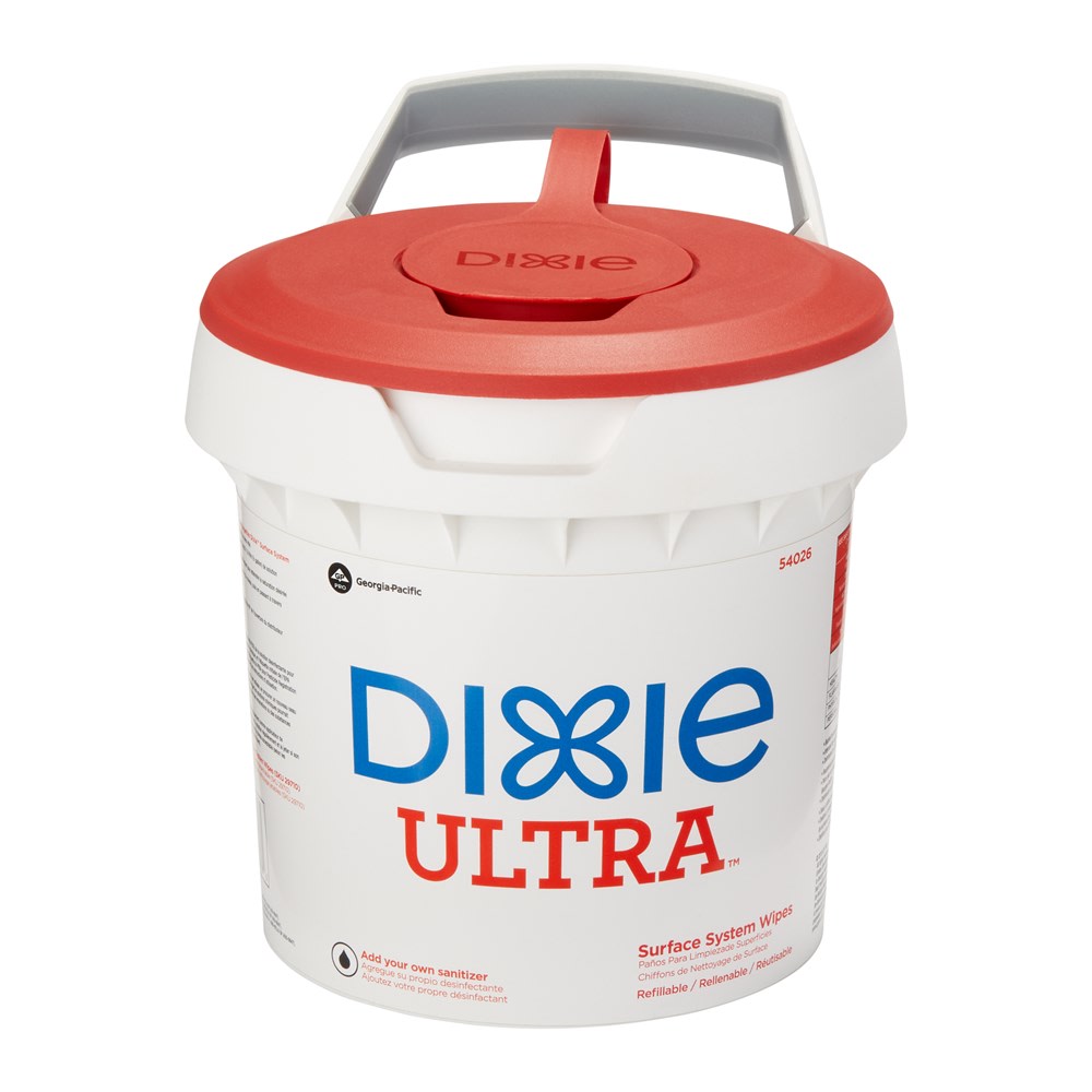 Dixie Closed-System Wipe Dispenser Bucket, 8-15/16inH x 10inW x 8-1/16inD, White (Min Order Qty 2) MPN:54026