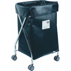 R&B Wire Products Wide Collapsible Hamper Steel Black Vinyl Bag 655BLK