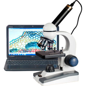 AmScope M150C-E5 40X-1000X LED Coarse & Fine Focus Science Student Microscope with 5MP USB Camera M150C-E5