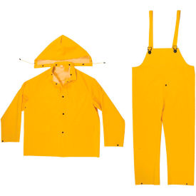 Enguard 3-Piece Rainsuit 35 mil PVC/Polyester Snap Closure Yellow 3XL EGRS-1003XL