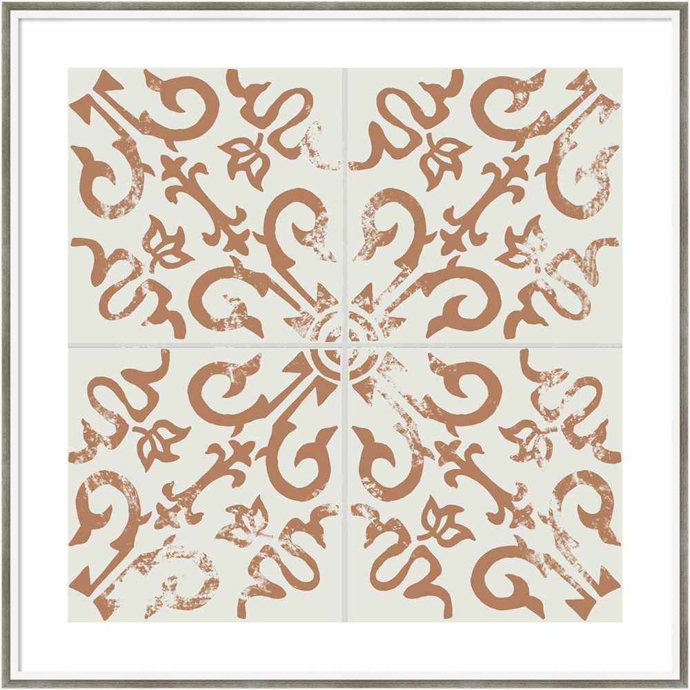 Amanti Art Ceramic Tile III by Melissa Wang Wood Framed Wall Art Print, 33inH x 33inW, White MPN:A42705547293