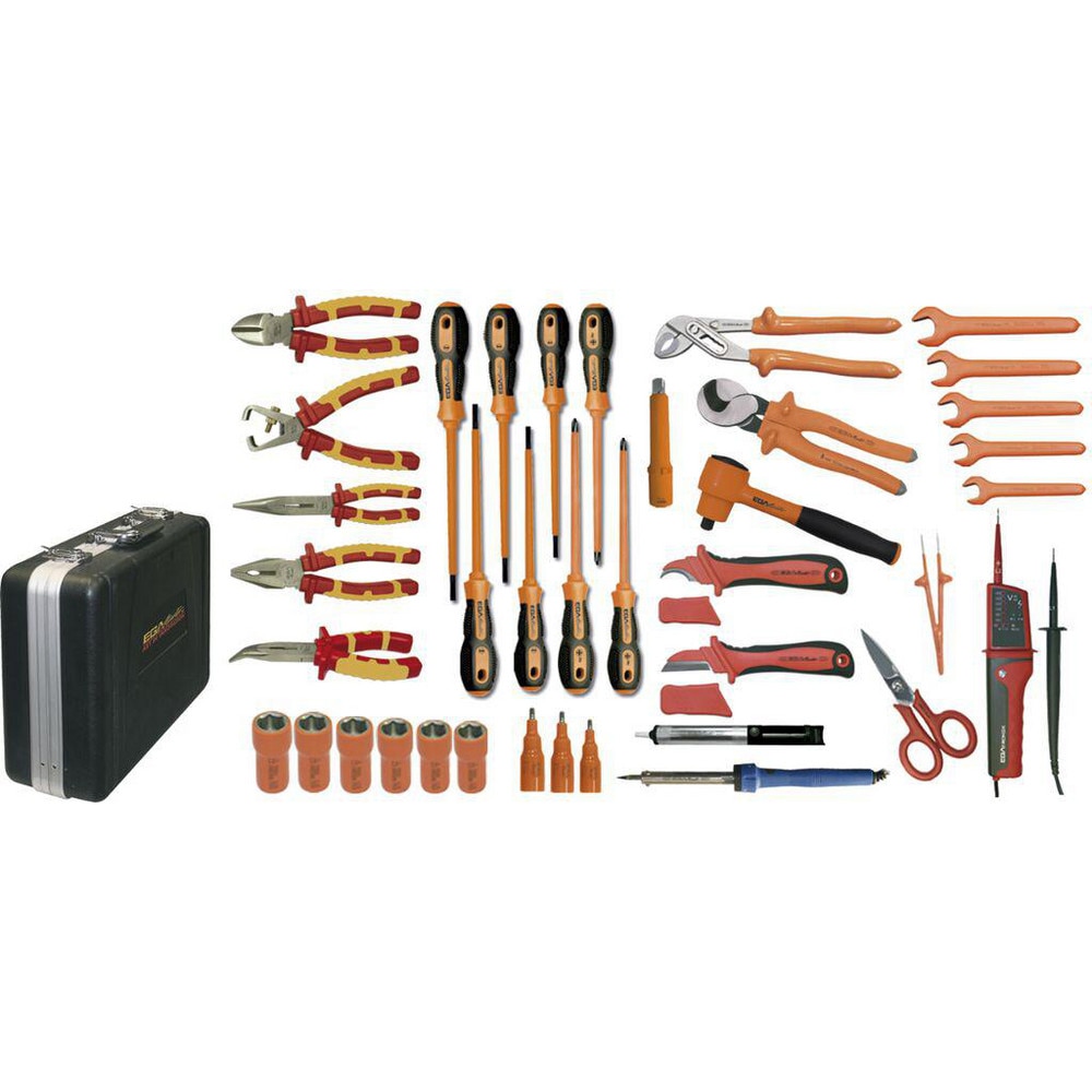 Combination Hand Tool Sets, Set Type: Electrician's Tool Set , Number Of Pieces: 37 , Measurement Type: Metric , Container Type: Case  MPN:76689