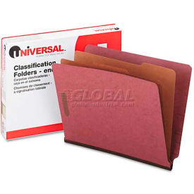 Universal® Pressboard End Tab Classification Folders Letter Six-Section Red 10/Box UNV10315***