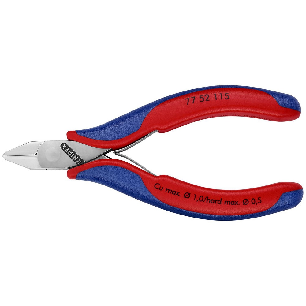 Cutting Pliers, Insulated: No , Overall Length (Inch): 5-1/2in , Head Style: Cutter, Diagonal , Cutting Style: Semi-Flush, Bevel , Handle Color: Red, Blue  MPN:77 52 115