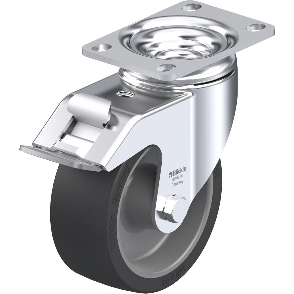 Top Plate Casters, Mount Type: Plate , Number of Wheels: 1.000 , Wheel Diameter (Inch): 5 , Wheel Material: Rubber , Wheel Width (Inch): 1-9/16  MPN:910361