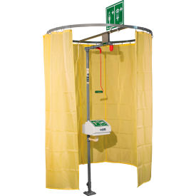 Hughes® Safety Shower Modesty Curtain Pipe Mount Nylon Yellow CURTAIN-PM