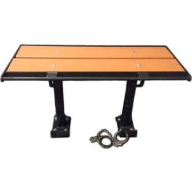 Prisoner Bench 3-ft.Composite Lumber Seating with Steel Frame Without Backrest - Cedar PB3-NB-STD-LR-CEDAR