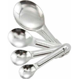 Winco MSP-4P 4-Piece Measuring Spoon Set Stainless Steel - Pkg Qty 24 MSP-4P