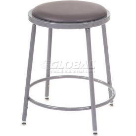 Interion® Big and Tall Steel Shop Stool - Vinyl  Gray - Pkg Qty 2 342506