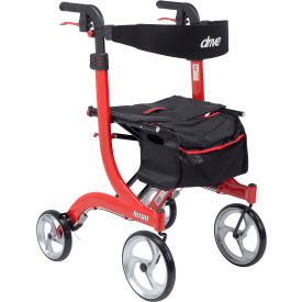 Drive Medical RTL10266-T Nitro Euro Style Walker Rollator Tall Height Red RTL10266-T