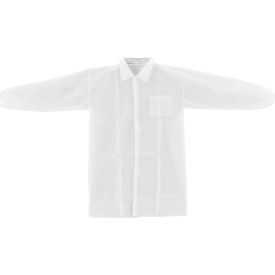 GoVets™ Disposable Polypropylene Lab Coat Elastic Wrists Snap Closure LG 25/Case 208L708