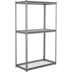 GoVets 3 Shelf Extra Heavy Duty Boltless Shelving Z Beam Starter 48Wx48Dx60H Wire Deck 839493