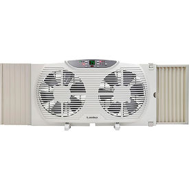 Lasko Electrically Reversible Twin Window Fan W/ Remote 3 Speed Gray W09550