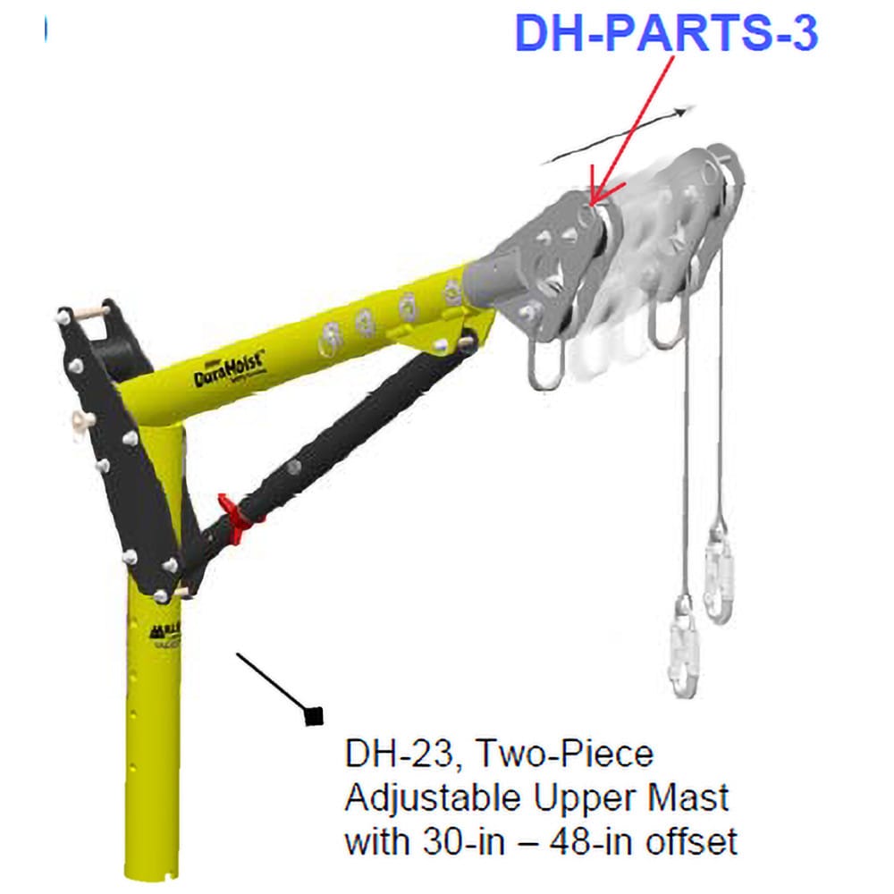 Fall Protection Accessories, Material: Stainless Steel , Type: Mast Head-Pulley Cable , For Use With: DuraHoist Miller system for confined spaces  MPN:DH-PARTS-3