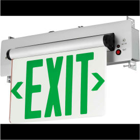 Hubbell CELR2GNE LED Edge-Lit Exit Double-Face Green Letters Recessed Mount w/ Battery Back-up CELR2GNE