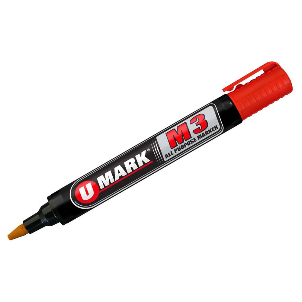 Markers & Paintsticks, Marker Type: Ink Marker, Tip Shape: Bullet, Chisel, Color: Red, Ink Type: Xylene-free, Alcohol Base, Tip Type: Reversible, Bullet MPN:10574