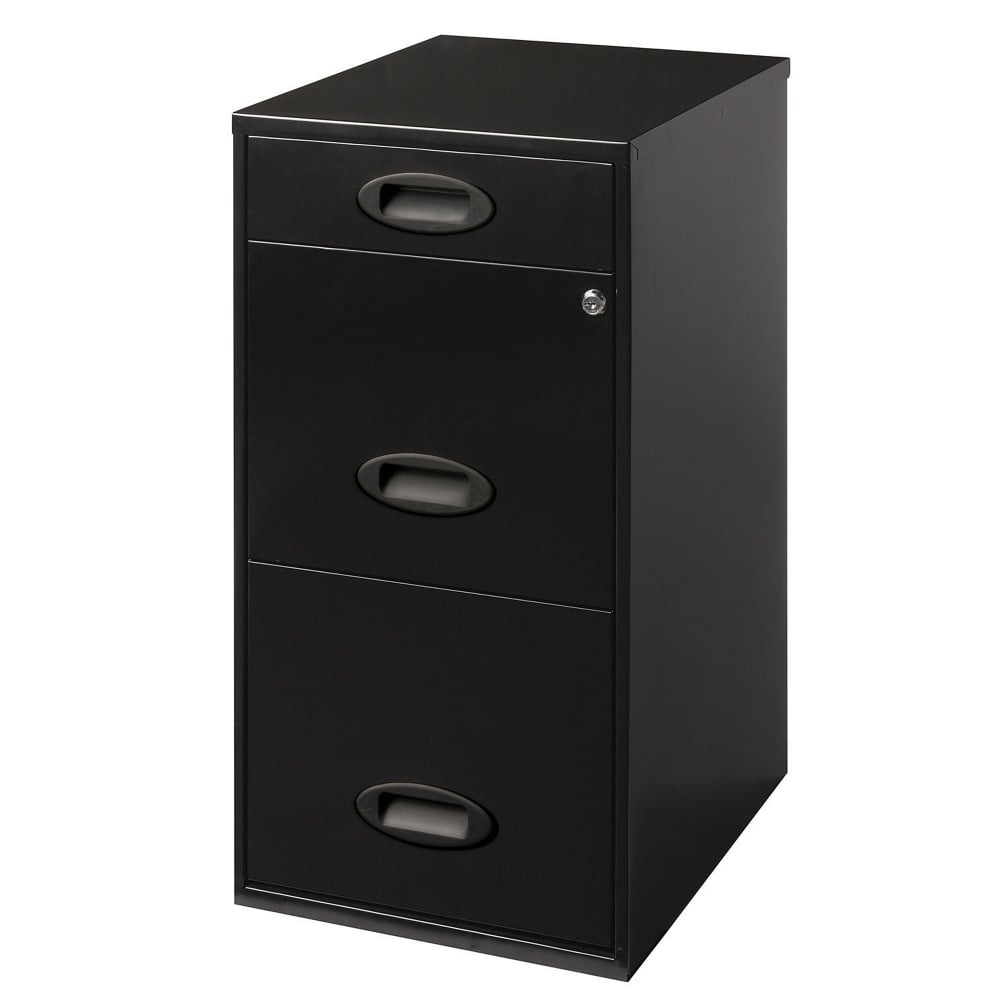 Realspace 18inD SOHO 3-Drawer Organizer Vertical Letter-Size File Cabinet, Black MPN:HID17575