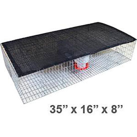 Bird Barrier® Pigeon Trap w/ Shade Water & Feeder Steel Silver TT-SW10