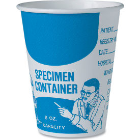 SOLO® Paper Specimen Cups 8 oz. Capacity Blue/White 50/Sleeve 20 Sleeves/Carton SC378-3008