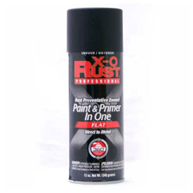 X-O Rust 12 oz. Aerosol Rust Preventative Paint & Primer In One Flat Black - 125736 125736