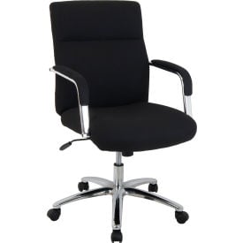 Interion® Office Chair With High Back & Fixed Arms Fabric Black 622BK695