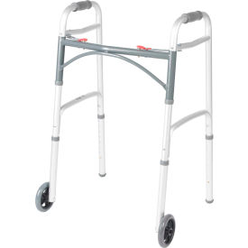 Drive Medical Deluxe Two Button Folding Walker with 5