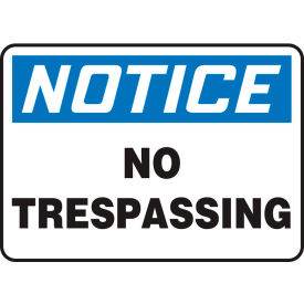 Accuform MATR802VS Notice Sign No Trespassing 10