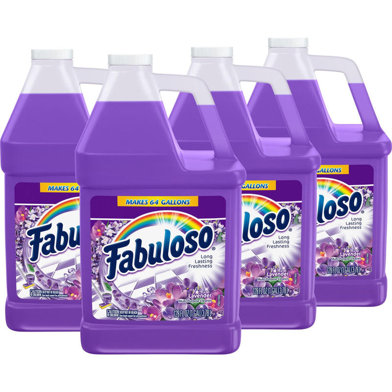 Fabuloso All-Purpose Cleaner - 128 fl oz (4 quart) - Lavender Scent - 4 / Carton - Rinse-free, Residue-free, Long Lasting - Purple (Min Order Qty 2) MPN:153058CT