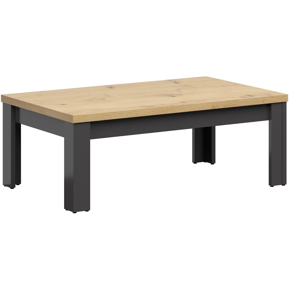 Lifestyle Solutions Essex Coffee Table, 15-3/4inH x 43-1/3inW x 25-3/5inD, Dark Gray/Natural MPN:620A001DGRY