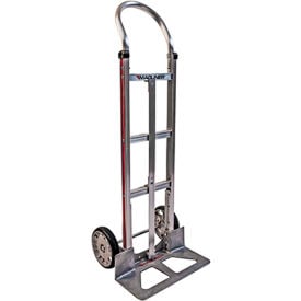 Magliner® Aluminum Hand Truck Curved Handle Mold-On Rubber Wheels Vertical Strap HMK111UA1--------V