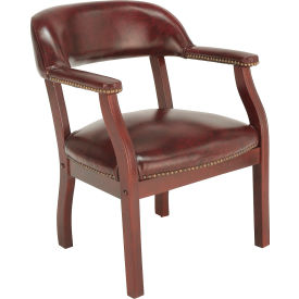 Boss Conference Chair with Arms - Vinyl - Burgundy B9540-BY