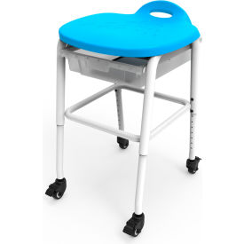 Luxor Adjustable-Height Stackable Classroom Stool w/ Wheels & Storage  19