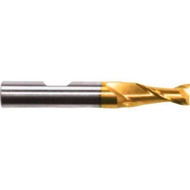 Cleveland HGC-2-TN HSS-Cobalt 2-Flute TiN Square Single End Mill 1/4