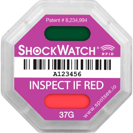 SpotSee™ ShockWatch® RFID Impact Indicators 37G Range Purple 100/Box SWRFID-37G