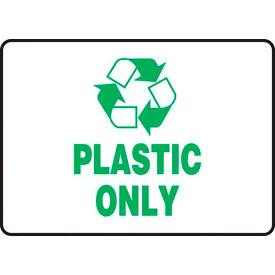 AccuformNMC™ Plastic Only Label w/ Recycle Sign Adhesive Vinyl 10