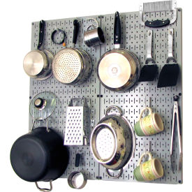 Wall Control Kitchen Pegboard Pack Storage & Organization Kit Gray/White 32