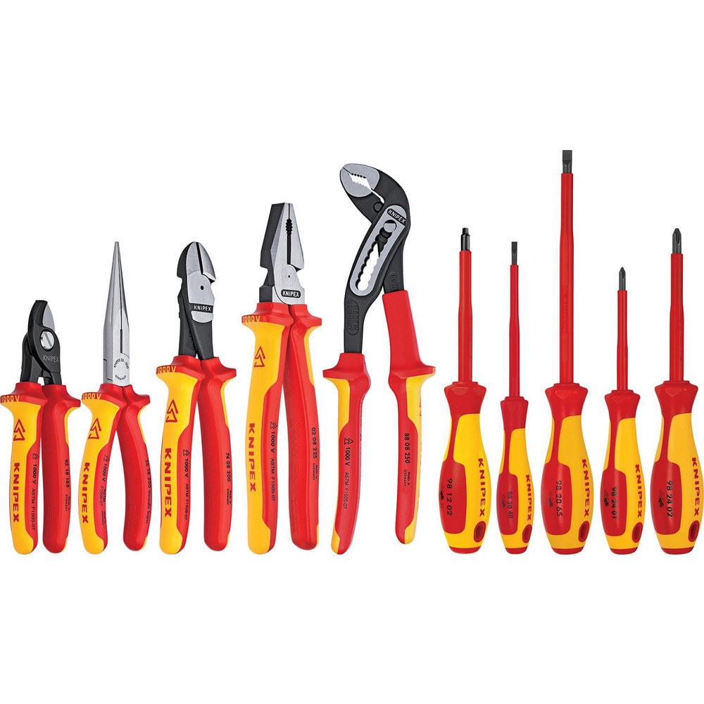 Combination Hand Tool Sets, Set Type: Insulated Pliers and Screwdriver Set in a Hard Case , Number Of Pieces: 10 , Tool Finish: Insulated  MPN:9K 98 98 30 US